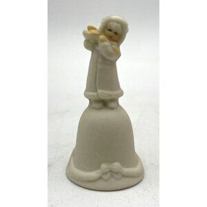 Vintage Angel Bell Figurine With Bowed Base & Angelic Design